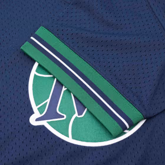 Dallas Mavericks Unbeaten Mitchell & Ness NBA V-Neck Mesh Shirt Navy view 5
