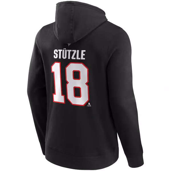 Tim Stützle #18 Ottawa Senators Player NHL Hoodie Black view 3