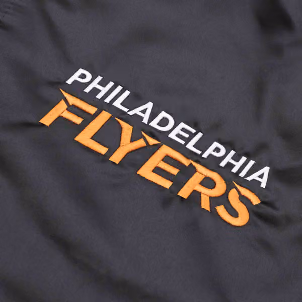 Philadelphia Flyers Heavyweight Satin Mitchell & Ness NHL Jacket Black view 3