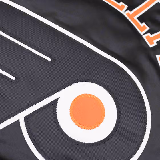 Philadelphia Flyers Heavyweight Satin Mitchell & Ness NHL Jacket Black view 4