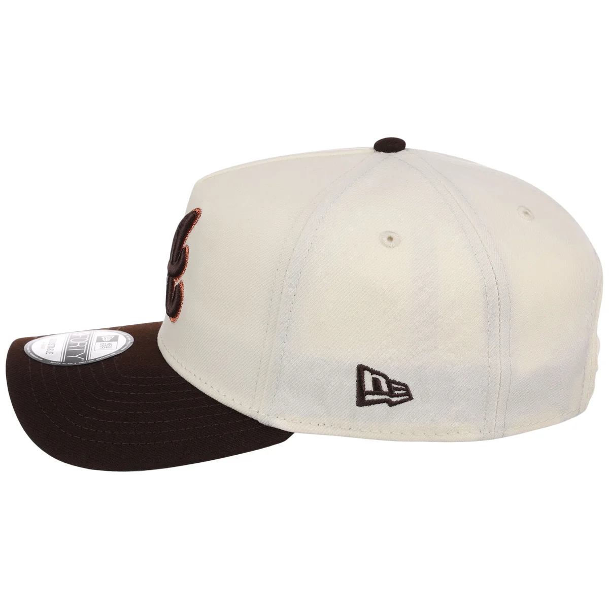 Atlanta Braves MLB Chrome x Burnt Wood FASHION CORE New Era 9FORTY A-Frame detail view