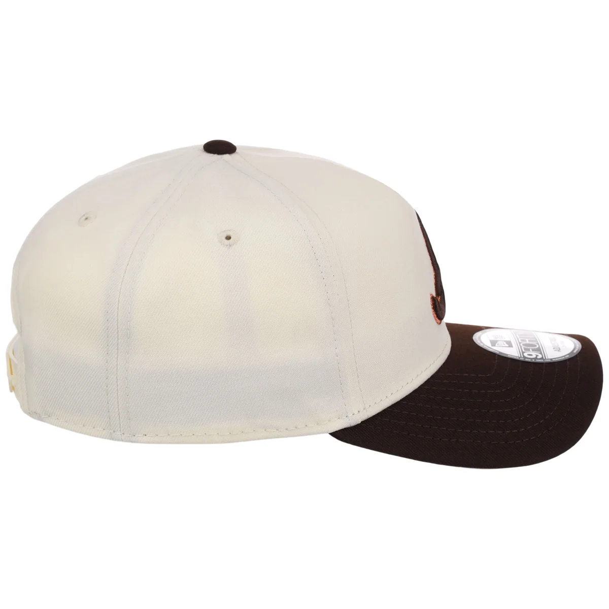 Atlanta Braves MLB Chrome x Burnt Wood FASHION CORE New Era 9FORTY A-Frame detail view