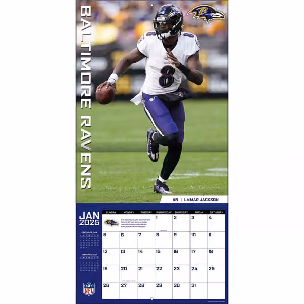 2025 NFL Football Elite Wall Calendar view 3