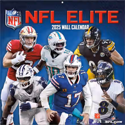 2025 NFL Football Elite Wall Calendar view 1