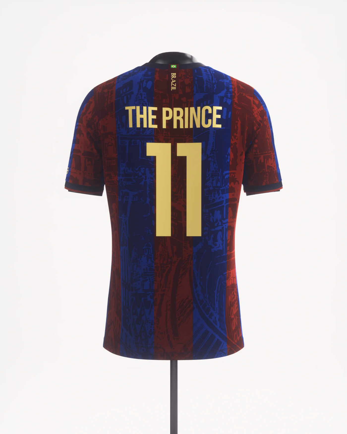 Jersevo Custom Personalized The Prince Jersey (Barcelona Edition) back view