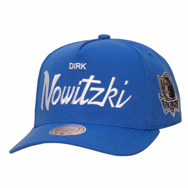Dirk Nowitzki Dallas Mavericks Pro Pinch Snapback NBA Cap Blue product photo