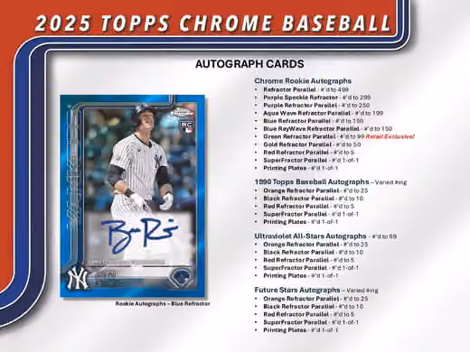 2025 Topps Chrome Baseball MLB Blaster Box view 5