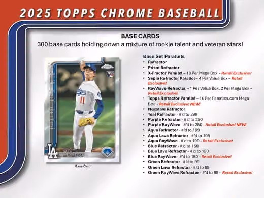 2025 Topps Chrome Baseball MLB Blaster Box view 2