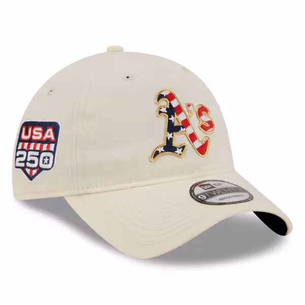 Athletics 4th of July USA 250 9TWENTY Adjustable Cap Cream product photo