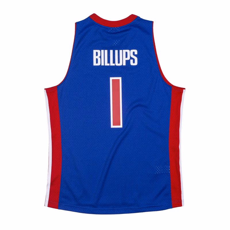 Chauncey Billups #1 Detroit Pistons 2003-04 Mitchell & Ness Swingman NBA Jersey Blue view 2