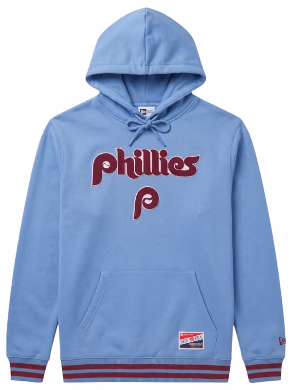 Philadelphia Phillies Felt Logo Throwback MLB Hoodie Blue view 1