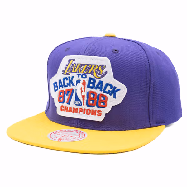 Los Angeles Lakers Back To Back Champions Mitchell & Ness Snapback NBA Cap product photo