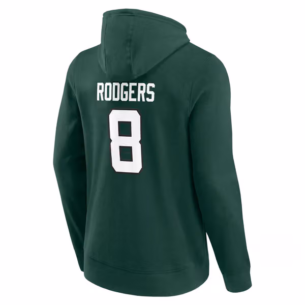 Aaron Rodgers #8 New York Jets Player NFL Hoodie Green view 3
