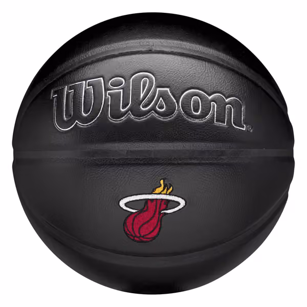 Miami Heat Premiere Wilson NBA Basketball Black (Size 7) view 1
