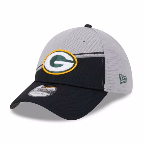 Green Bay Packers Colorway 2023 NFL Sideline New Era 39THIRTY Flex Cap Gray product photo