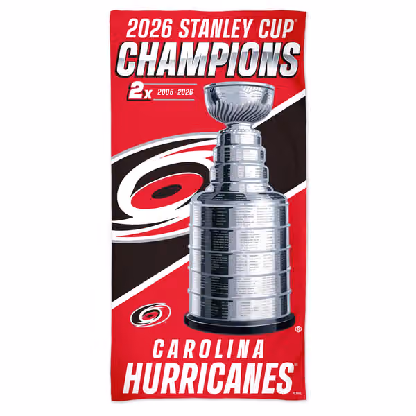 Carolina Hurricanes 2026 Stanley Cup Champions NHL Beach Towel view 1