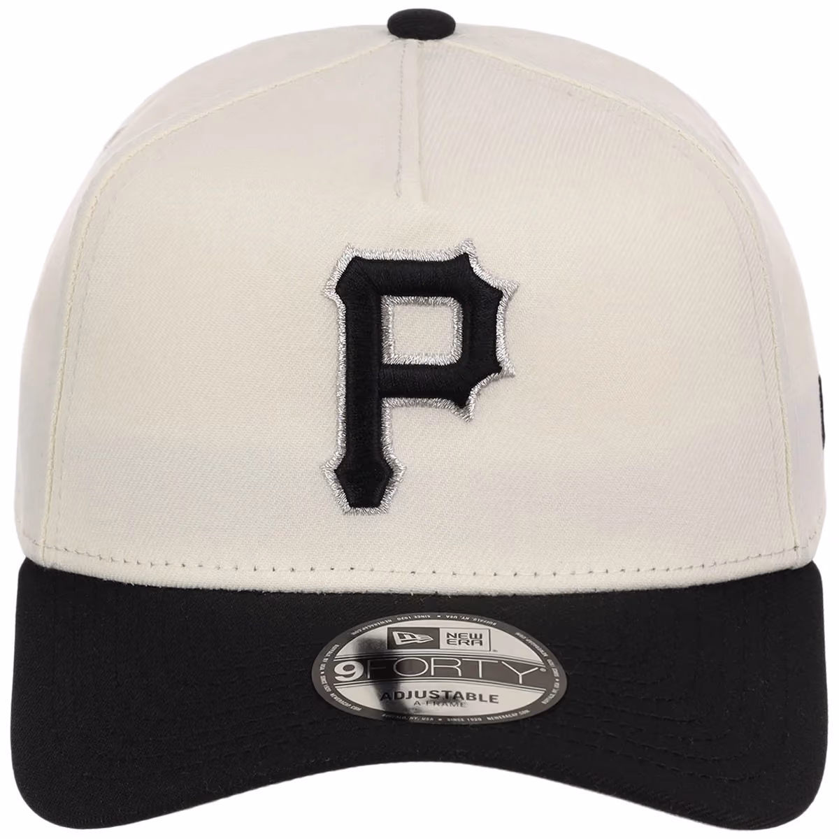 Pittsburgh Pirates MLB Chrome x Black FASHION CORE New Era 9FORTY A-Frame detail view