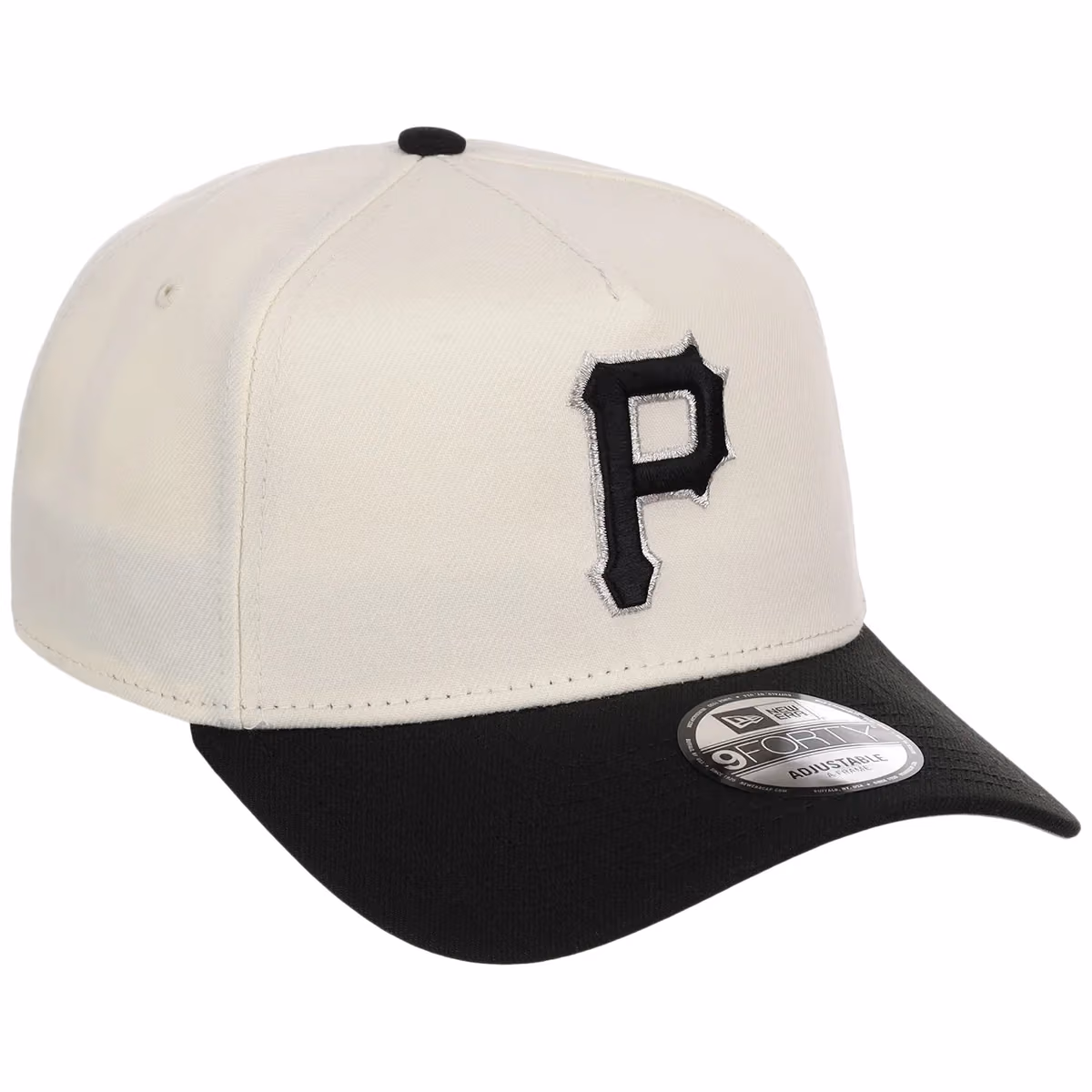 Pittsburgh Pirates MLB Chrome x Black FASHION CORE New Era 9FORTY A-Frame front view
