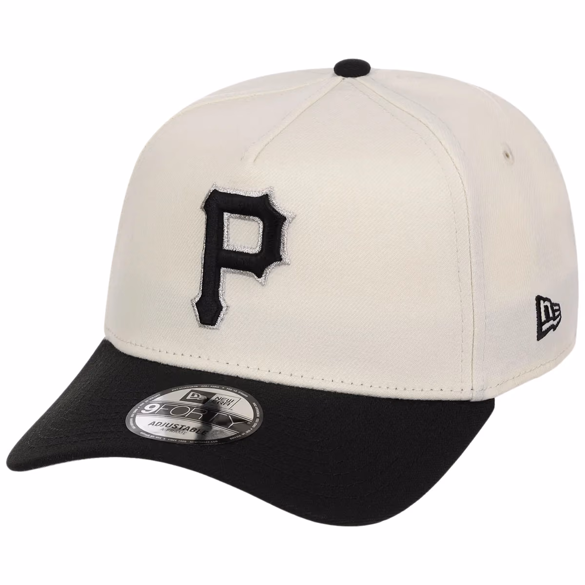 Pittsburgh Pirates MLB Chrome x Black FASHION CORE New Era 9FORTY A-Frame detail view