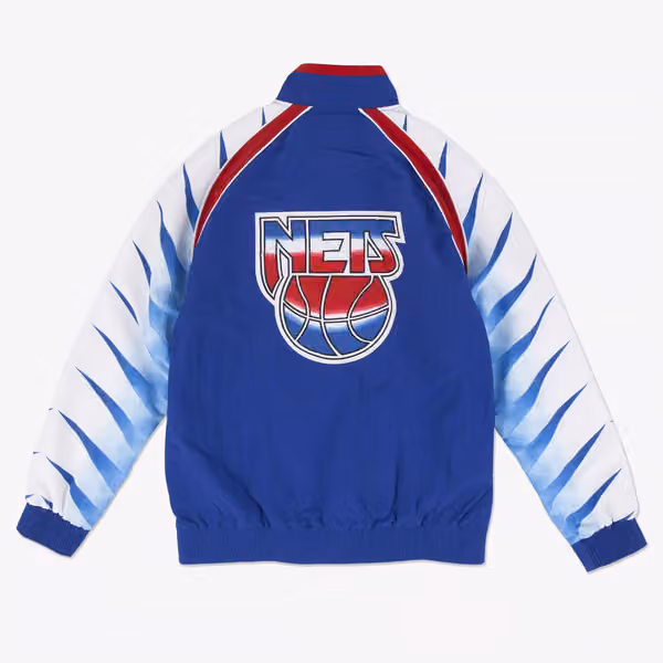 New Jersey Nets 1993-94 Authentic Warm Up NBA Jacket Blue view 2