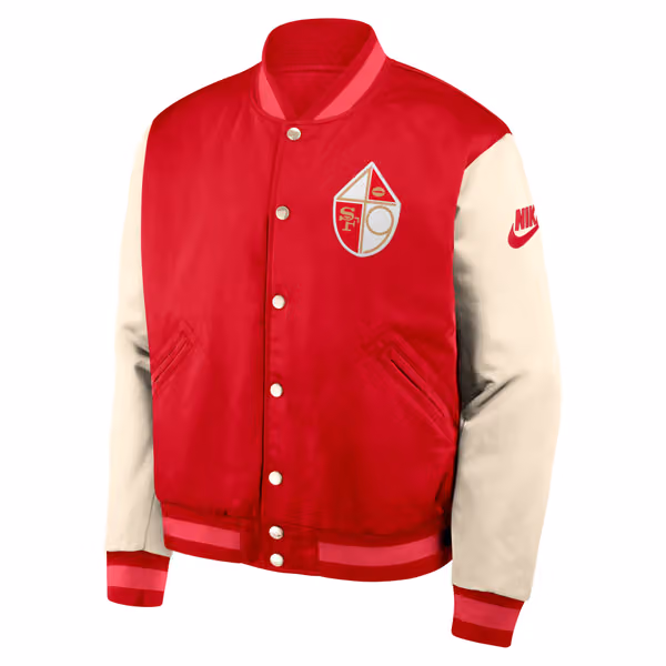 San Francisco 49ers Rewind Legacy Bomber Jacket Red/Cream view 2