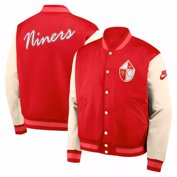 San Francisco 49ers Rewind Legacy Bomber Jacket Red/Cream view 1