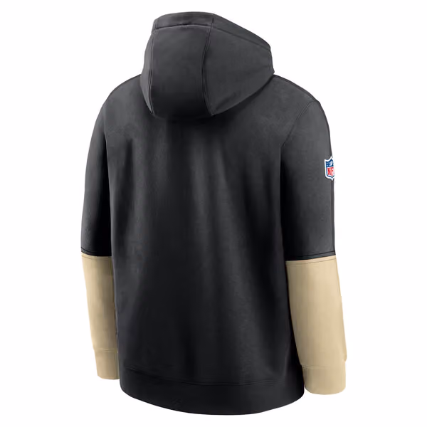 New Orleans Saints 2024 NFL Sideline Nike Club Hoodie Black view 2