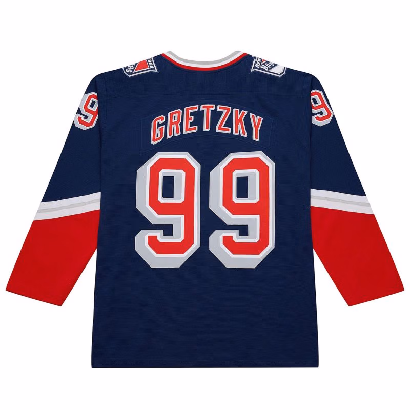 Wayne Gretzky #99 New York Rangers 1996-97 Premium Power Play NHL Jersey Navy view 2