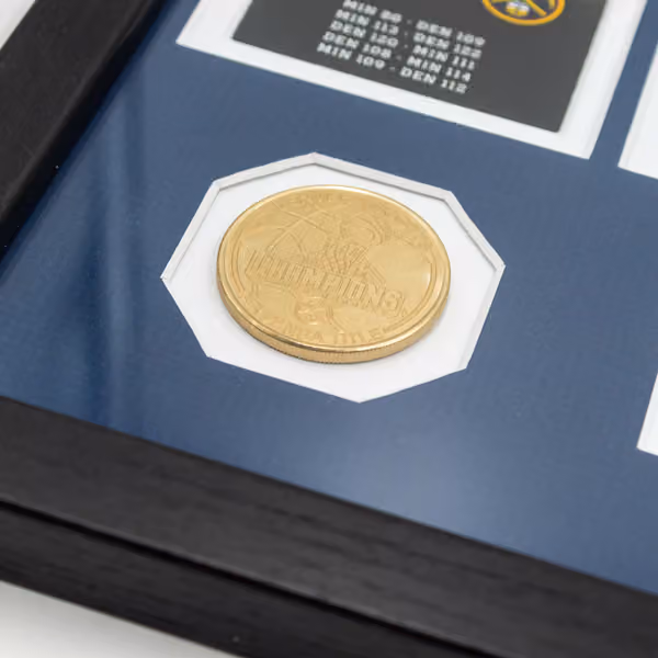 Denver Nuggets Road to the NBA Finals Tickets Bronze Coins Framed Photo view 3