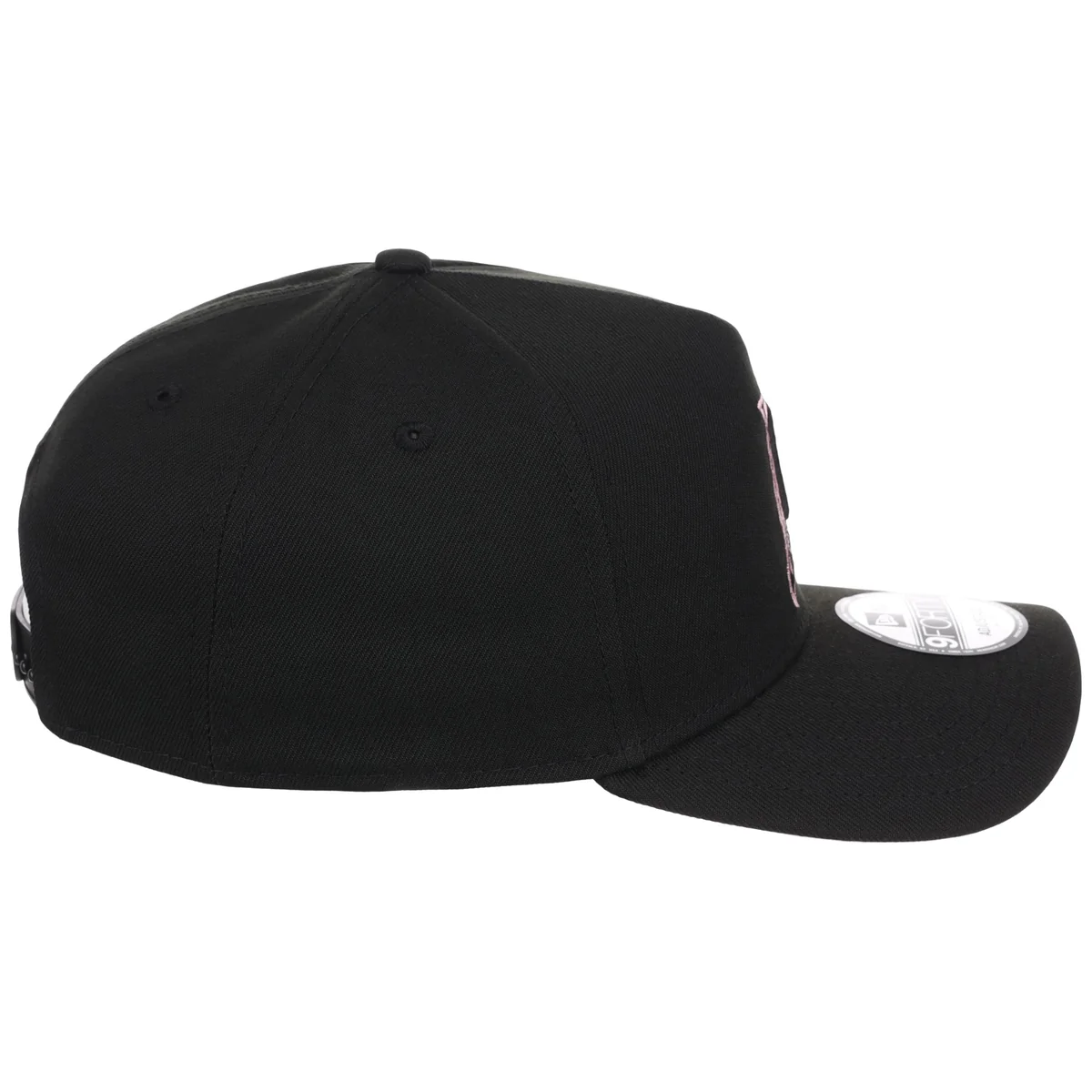 Miami Marlins MLB Black x Pink FASHION CORE New Era 9FORTY A-Frame detail view