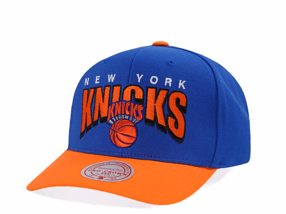 Mitchell & Ness New York Knicks Hardwood Classic Pro Crown Fit Blue Snapback Hat front