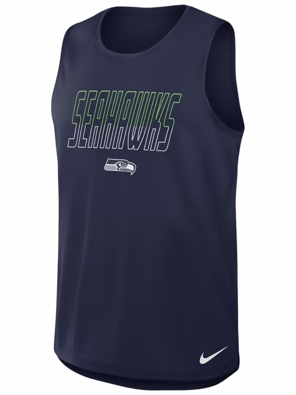 Seattle Seahawks Miler Dri-FIT NFL Muscle Tank Top Navy view 1