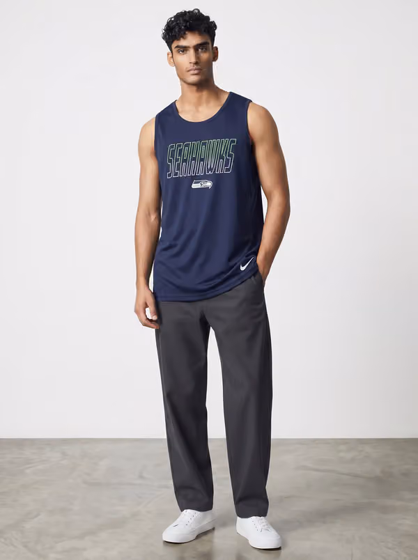 Seattle Seahawks Miler Dri-FIT NFL Muscle Tank Top Navy view 3