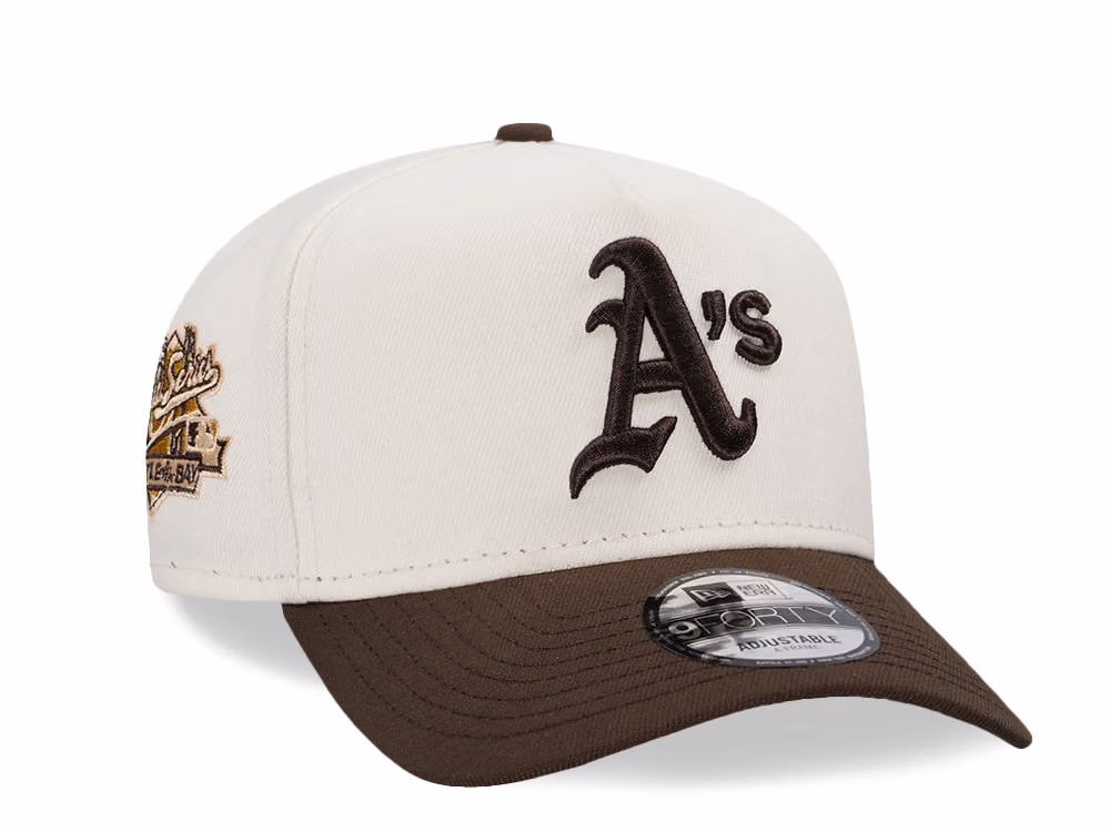 New Era Oakland Athletics World Series 1998 Chrome Two Tone Prime Edition 9Forty A Frame Snapback Hat front