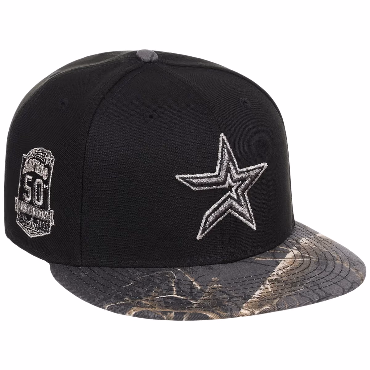 Houston Astros MLB Black Realtree Metallics New Era 59FIFTY front view