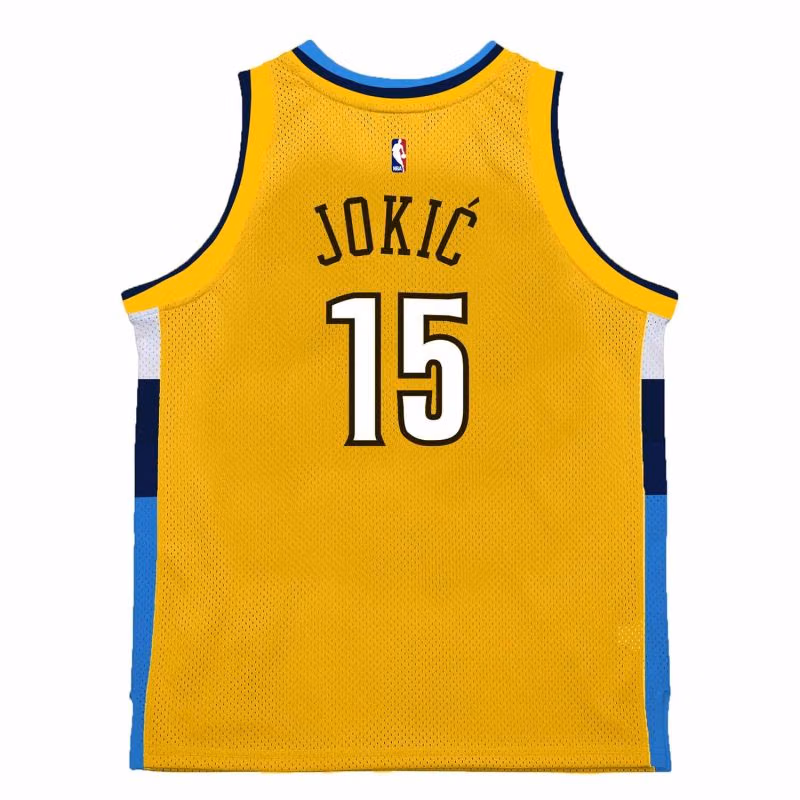 Nikola Jokić #15 Denver Nuggets 2017 Swingman NBA Jersey Yellow view 2