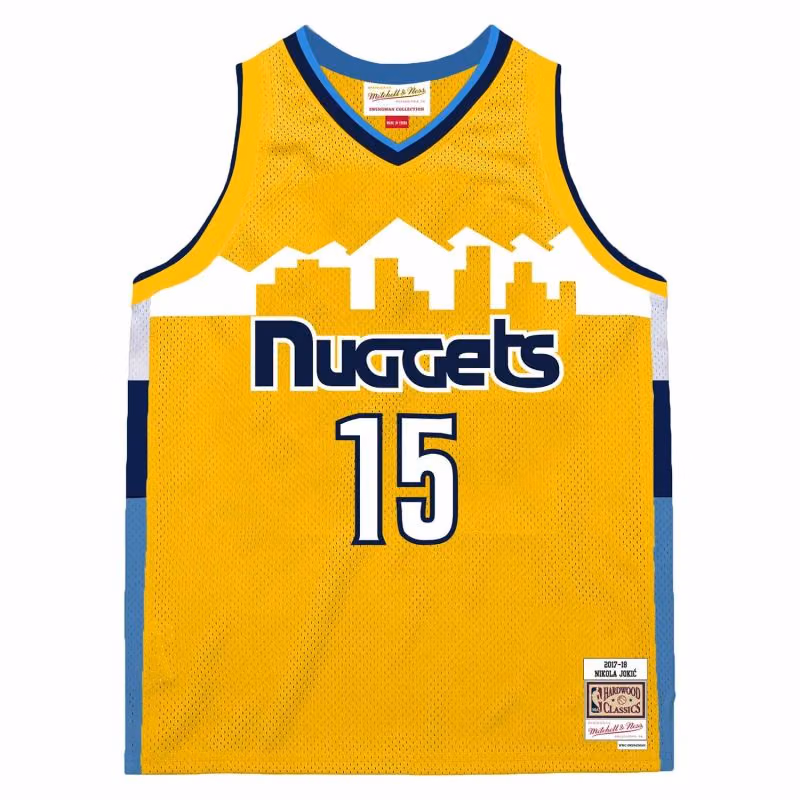 Nikola Jokić #15 Denver Nuggets 2017 Swingman NBA Jersey Yellow view 1
