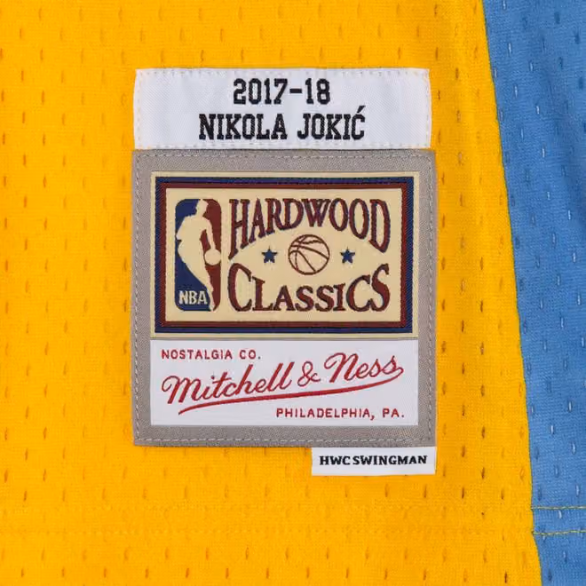 Nikola Jokić #15 Denver Nuggets 2017 Swingman NBA Jersey Yellow view 3