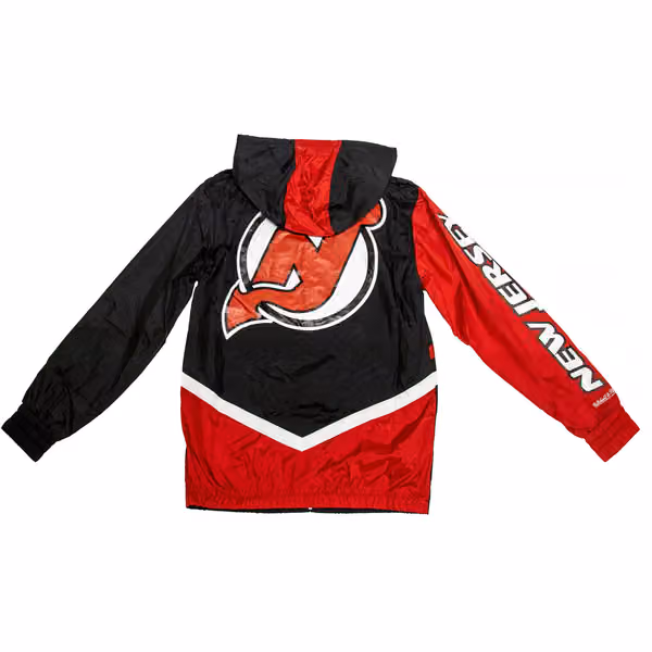 New Jersey Devils Undeniable Mitchell & Ness NHL Windbreaker Jacket view 2
