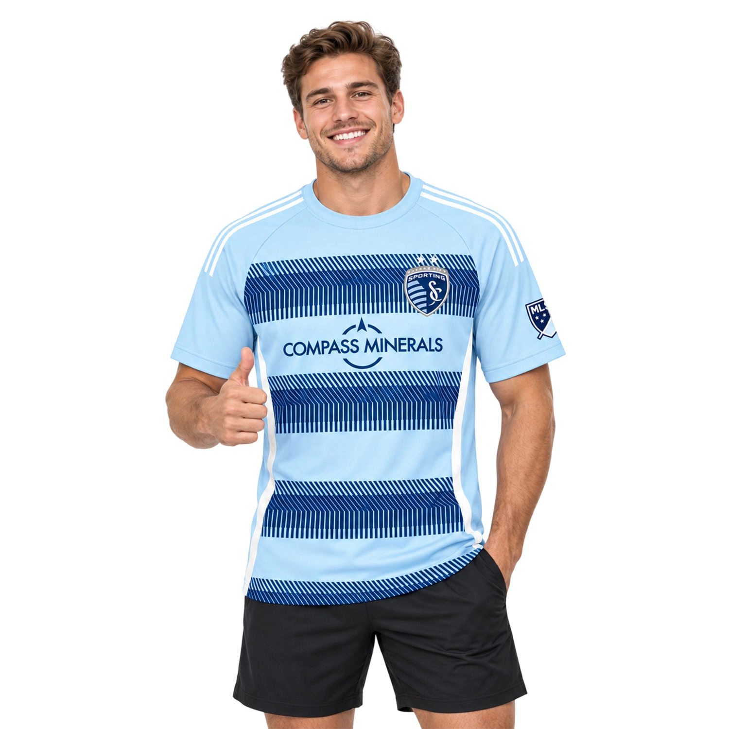 Sporting KC Home Jersey Bold Light Blue Hoops