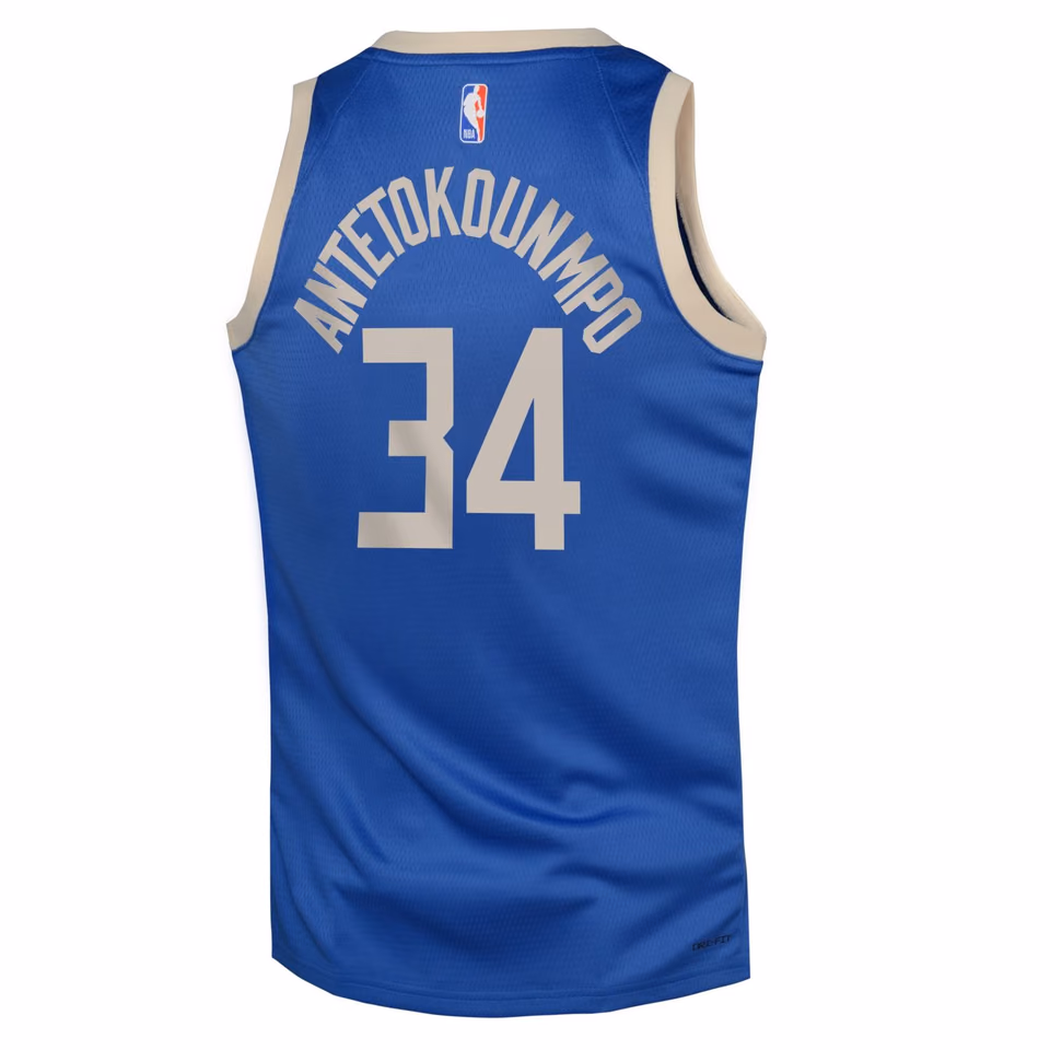 Giannis Antetokounmpo #34 Milwaukee Bucks 2024-25 City Edition Nike Swingman NBA Jersey (YOUTH) view 3