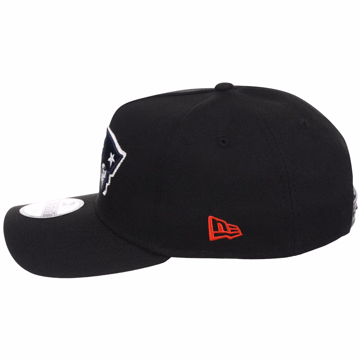 New England Patriots NFL Black Dome New Era 9FORTY A-Frame detail view