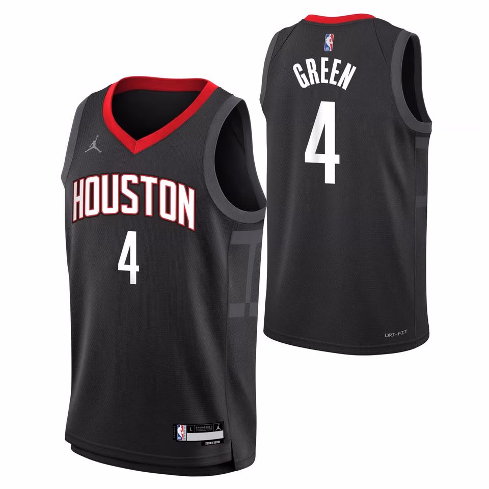 Jalen Green #4 Houston Rockets Jordan Swingman NBA Jersey Black (YOUTH) view 1