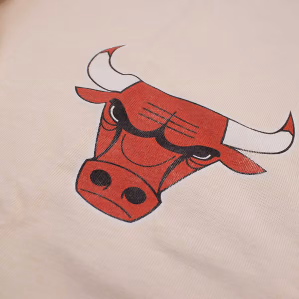 Chicago Bulls Full Court Pressed NBA T-Shirt Cream view 3