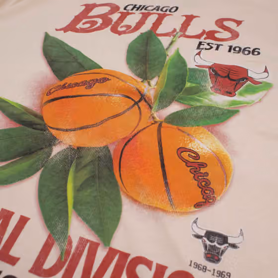 Chicago Bulls Full Court Pressed NBA T-Shirt Cream view 6