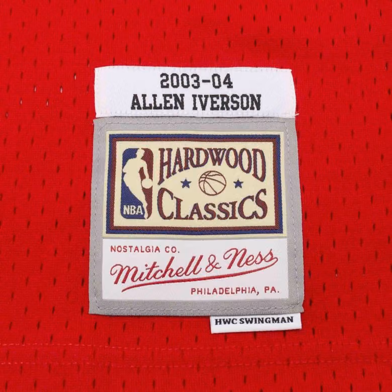 Allen Iverson #3 Philadelphia 76ers 2003-04 PHILA Mitchell & Ness Swingman NBA Jersey view 3
