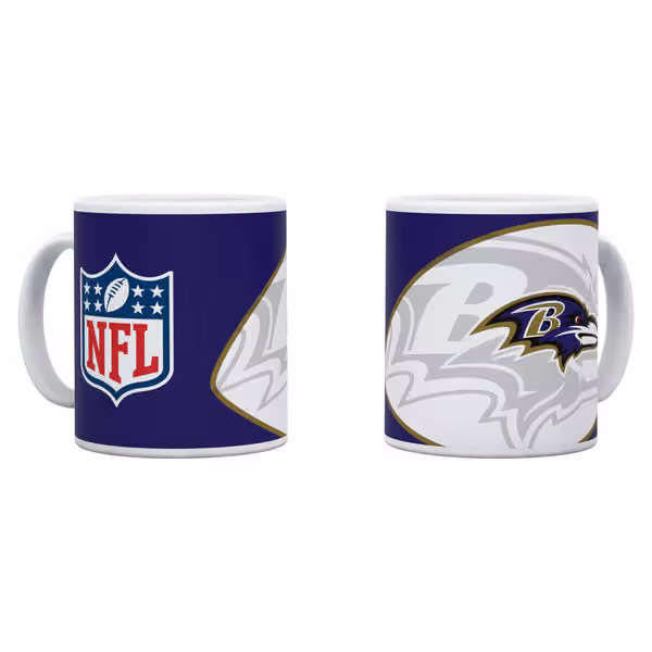 Baltimore Ravens Shadow Logo & Shield NFL Mug (330 ml) view 1