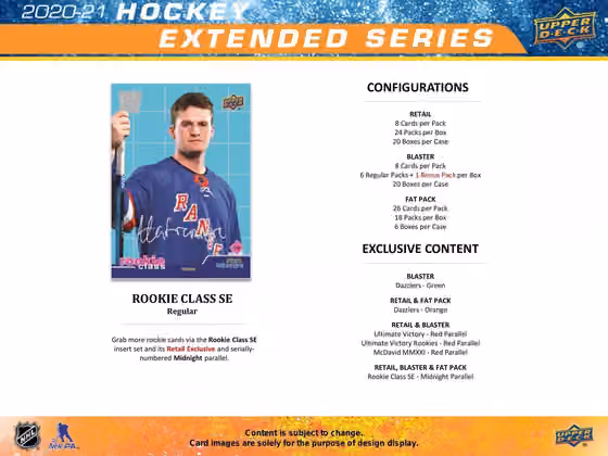 2020/21 Upper Deck Extended Series Hockey Retail 24-Pack Box NHL view 5