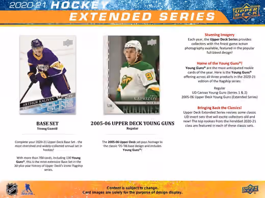 2020/21 Upper Deck Extended Series Hockey Retail 24-Pack Box NHL view 3