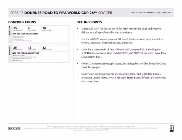 2025/26 Panini Donruss Road to FIFA World Cup Fooball Fat-Pack view 6